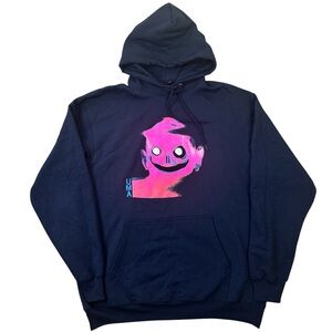 Uma Skateboards Navy Hoodie with Pink Graphic size Large